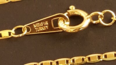 14 K Gelbgold massive robuste 1,3 mm Valentino Kette 18'', 20'', 22'', 24''.