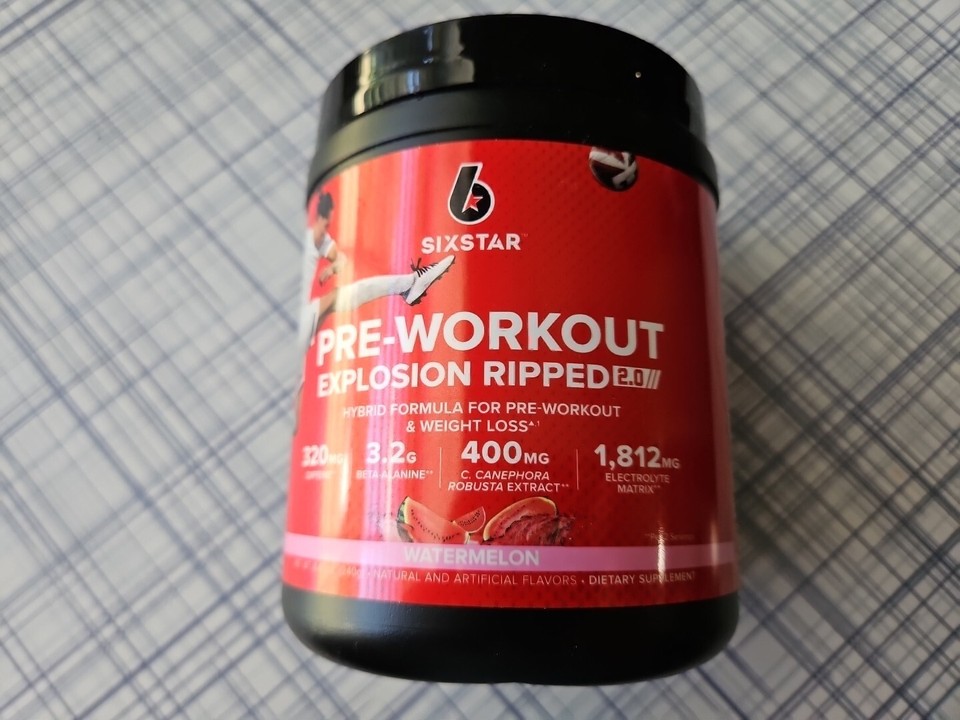 Six Star PreWorkout Explosion Ripped 2.0 Powder Watermelon 30 Serving 2/2025 eBay