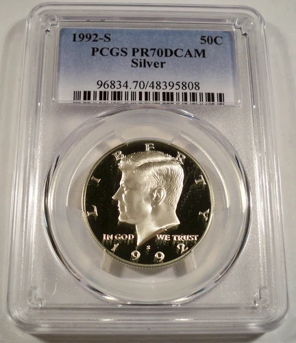 1992-S 50c SILVER PCGS PR70DCAM KENNEDY HALF DOLLAR PROOF DEEP CAMEO PR 70 DC