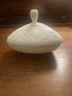 Vintage Hazel Atlas Milk Glass Candy Dish With Lid
