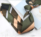 New Classic Striped Green Brown JACQUARD WOVEN 100% Silk Men's Necktie Tie