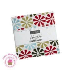Moda PEPPERMINT BARK Basic Grey CHARM PACK 42- 5" squares Quilt Fabric