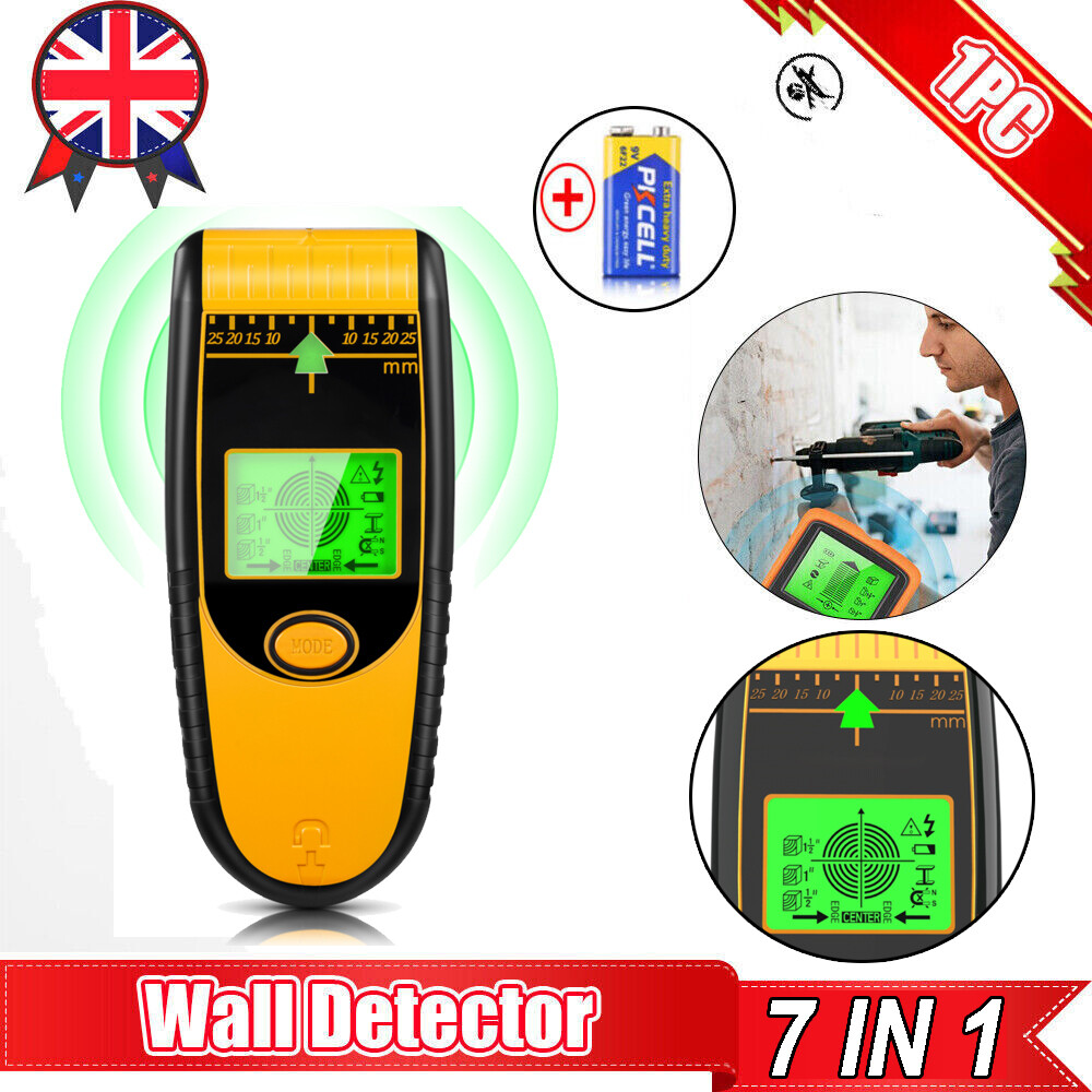 7 in 1 LCD Stud Finder Pipe Sensor Metals Wire Detector Electric Wall Scanner