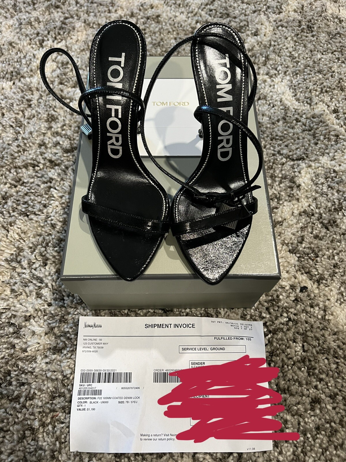 Tom ford 105mm Lock Coated Denim Stiletto Sandals Heels Sz 37 | eBay
