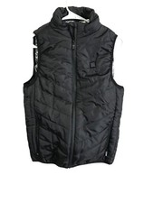USB Heated Puff Vest Black Unisex Medium Full Zip Stand Collar Hiking Outdoor