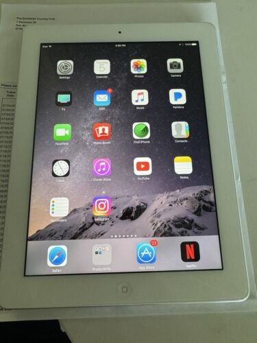 A1458 Apple iPad Gen 4 Wi-Fi 16GB Silver iOS Tablet Complete good For Age.