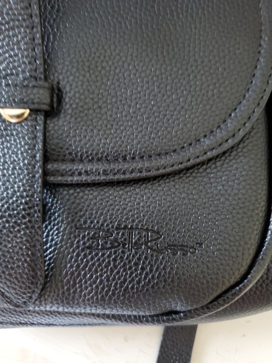 Bella Russo Classic Black Leatherette Women\'s Backpack Bella Russo Female Leather Backpack Black Flap Closure Front  main image 2