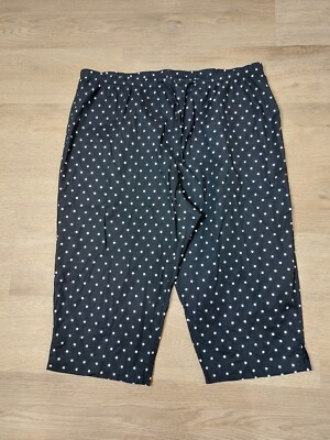 NEW/GENRE SPORT WOMEN/PLUS 24W/POLKA DOT/CAPRI/PANTS/LIGHTWEIGHT/MADE USA/COTTON