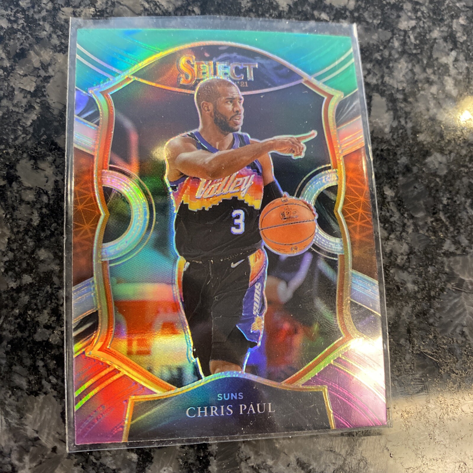 2020-21 SELECT BASKETBALL GREEN WHITE PURPLE PRIZM - CHRIS PAUL 10