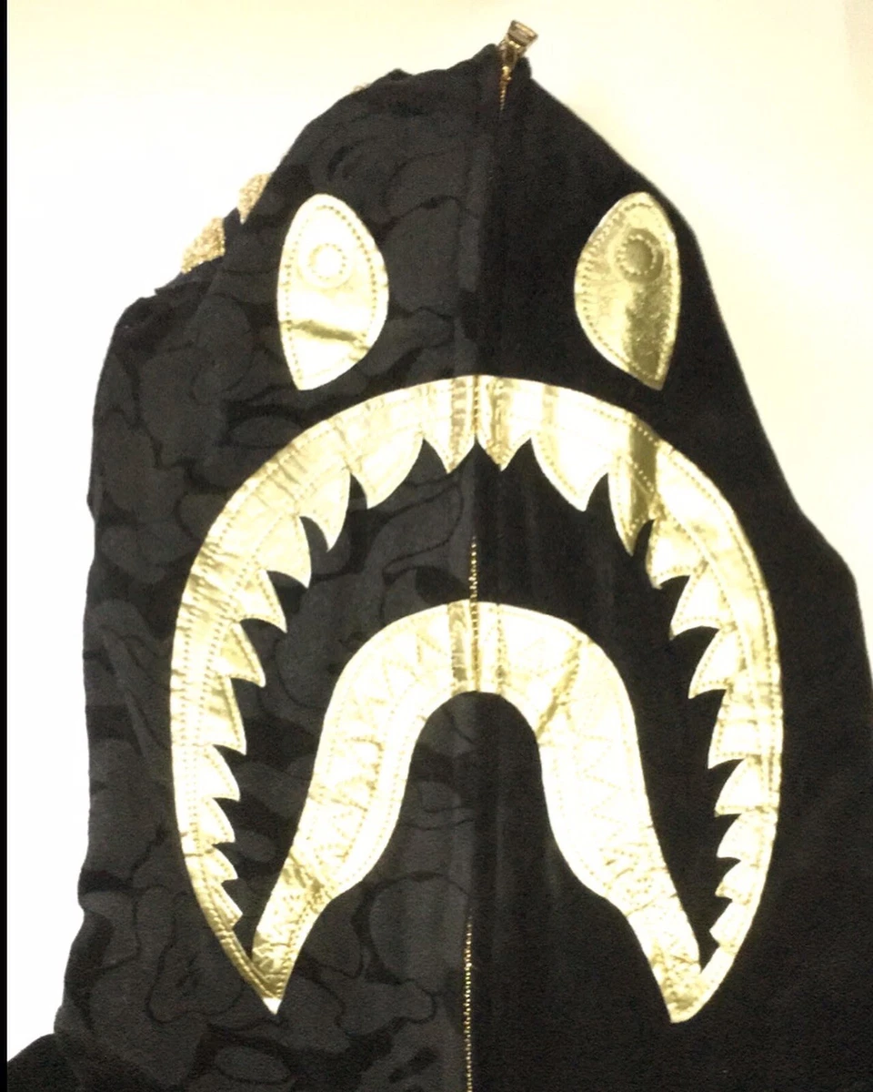 Bape shark hoodie gold clearance