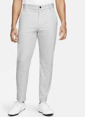 Nike Golf Seersucker Chino Pants Gray White Standard Fit DH1946-078 Men's 33x30