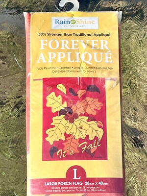 New Rain Or Shine Porch Flag Forever Appliqué ''It s Fall'' Large 28'' x 40'' Leaves