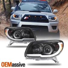 Fits 2006 2007 2008 2009 Toyota 4Runner DRL LED Strip Black Projector Headlights