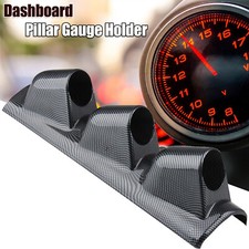 52mm 2 Dual 3 Hole Dashboard Gauge Holder Pod Car Meter Mount Bracket Black Us