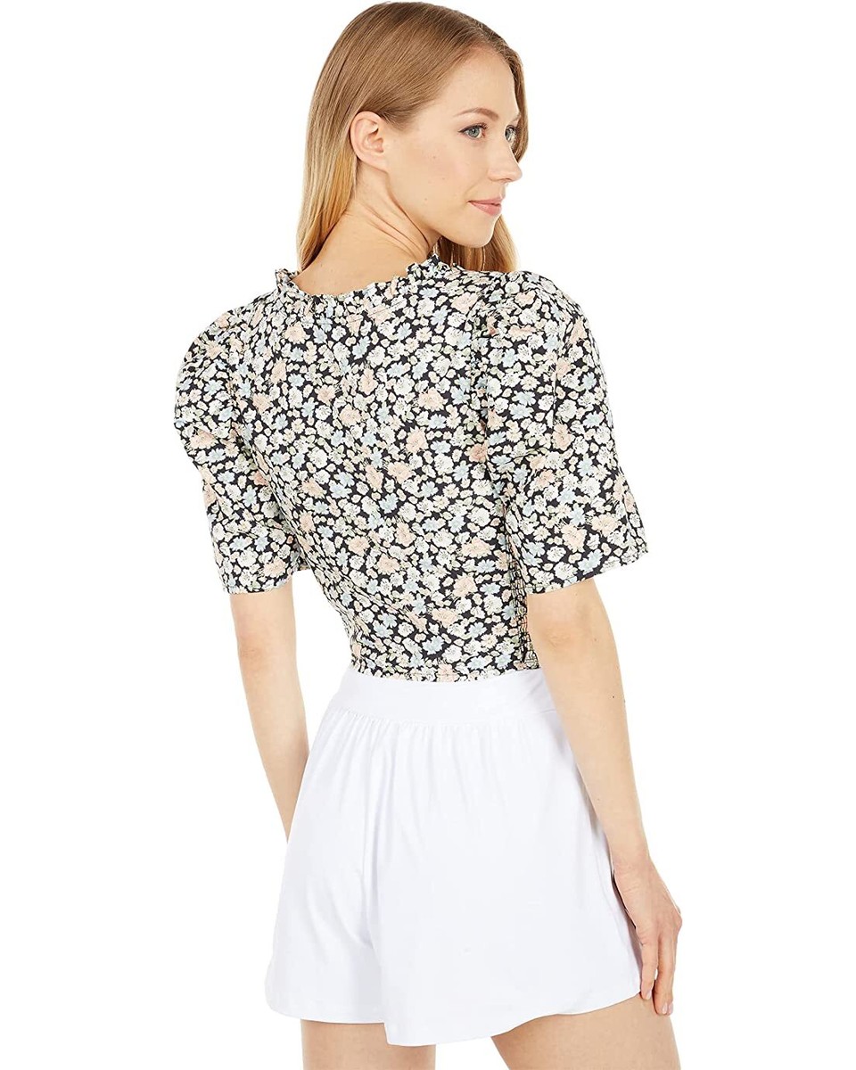 Levis Louise Puff Sleeve Top Women Floral 100% Cotton Poplin