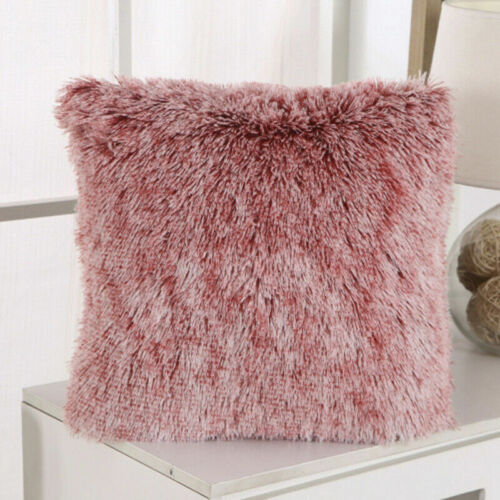 2x Fluffy Plush Pillow Case Shaggy Faux Fur Waist Throw Cushion Cover Home De ∂ - Picture 28 of 37
