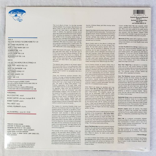 SEALED Billy Eckstine Sings With Benny Carter 1987 EmArcy 832 011-1 - Picture 2 of 2