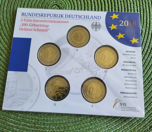 BRD 5 x 2 Euro ADFGJ st im Originalblister (Wählen Sie zwischen 2006 - 2022) - Picture 14 of 21