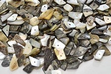 natural black lip ocean shell chip bead lot aprox 750 to 900 beads KK88