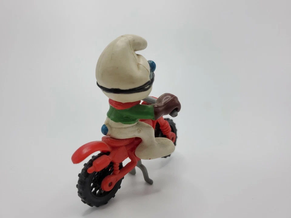 Pitufos Motocross Pitufo 40231 Figura De Colección Motocicleta Juguete PVC Estatuilla Schlumpf Foto 4 de 4
