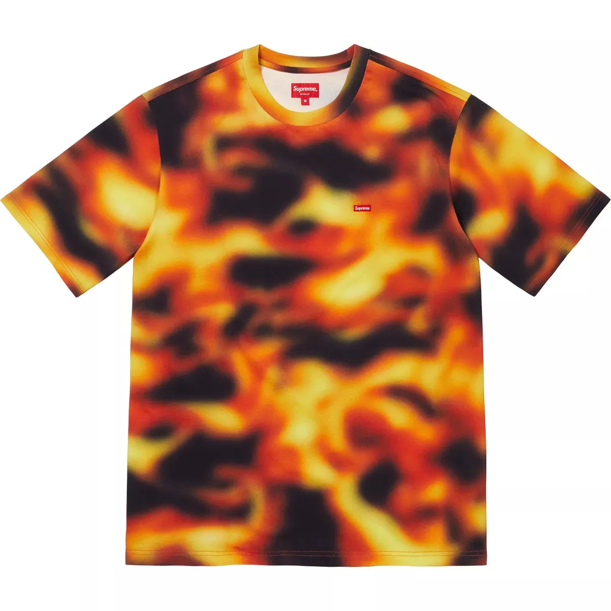 Supreme Small Box Logo Tee, SS23, Flames, New in Bag w/Sticker, Size Large  (L)