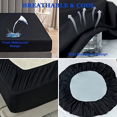 Mattress Protector,Waterproof 18" Deep Pocket Mattress Cover Queen