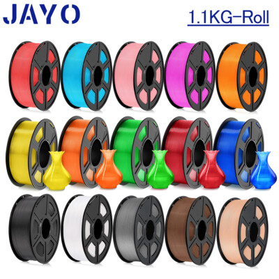 JAYO PLA Matt PETG PLA+ SILK ABS ASA 1,75mm 3D Drucker Filament 1,1KG Schwarz