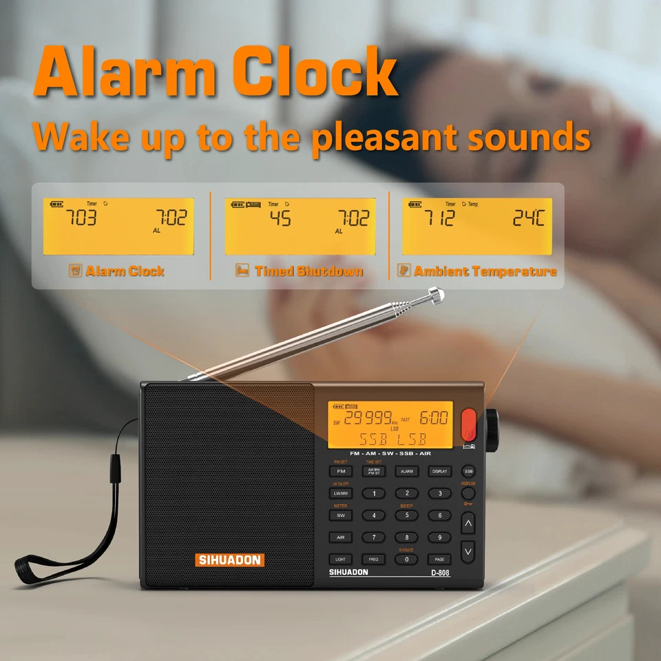 SW/MW SSB AIR RDS Full Band Portable Radio with Multifunction Deep Sound Stereo - Image 3 of 4