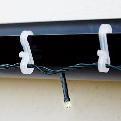 24 Stück kleine Dachrinnenhaken Clips Weihnachten Lichterkette Außen hängend Party Deko