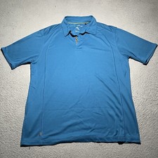 Tommy Bahama Polo Shirt Mens Large Blue Short Sleeve Preppy Stretch Logo Beach