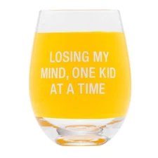 About Face Designs Losing My Mind Wine Glass