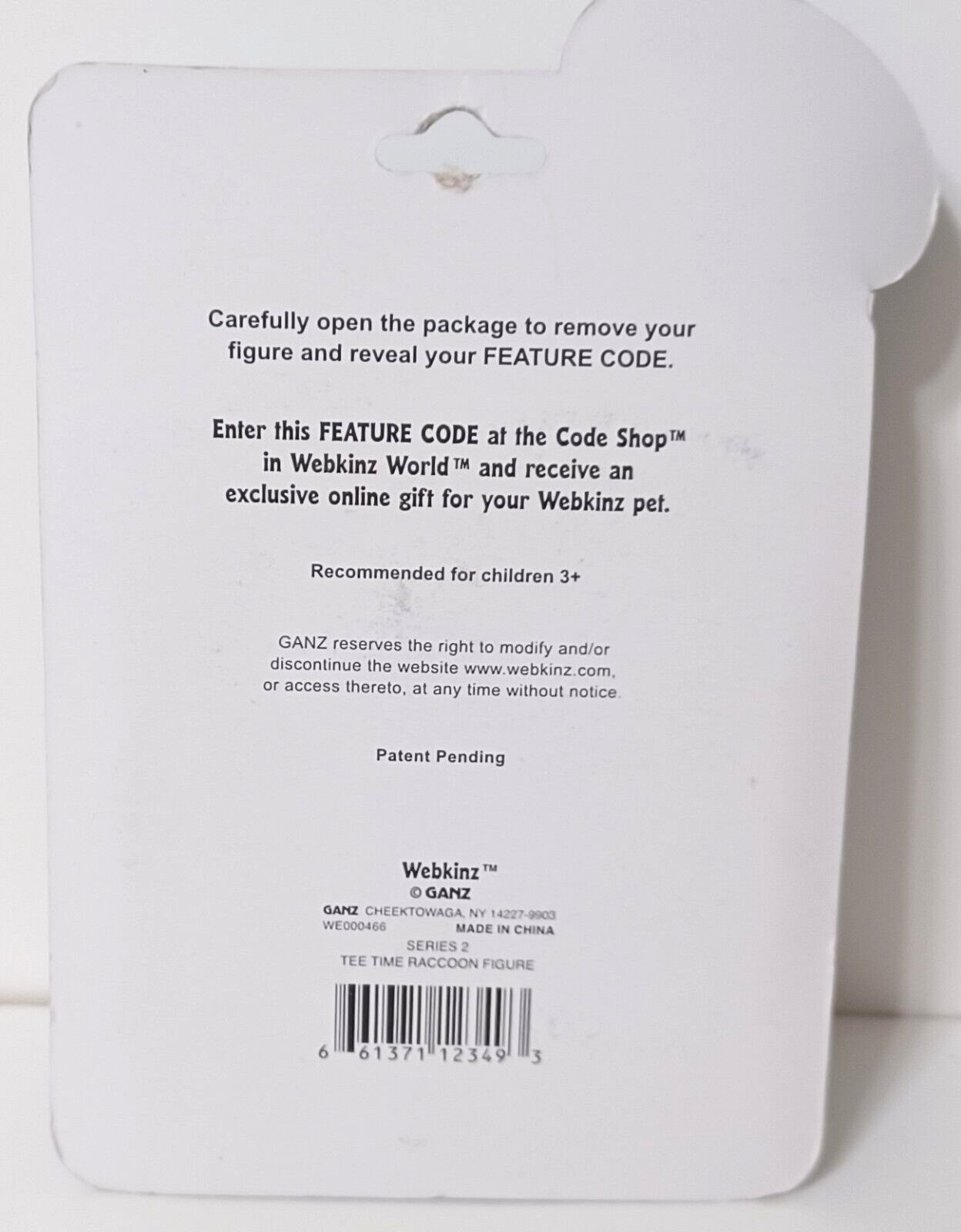 Webkinz Tee Time Raccoon Series 2 Sealed W/Code NIP PVC 2" Figure Cake Topper