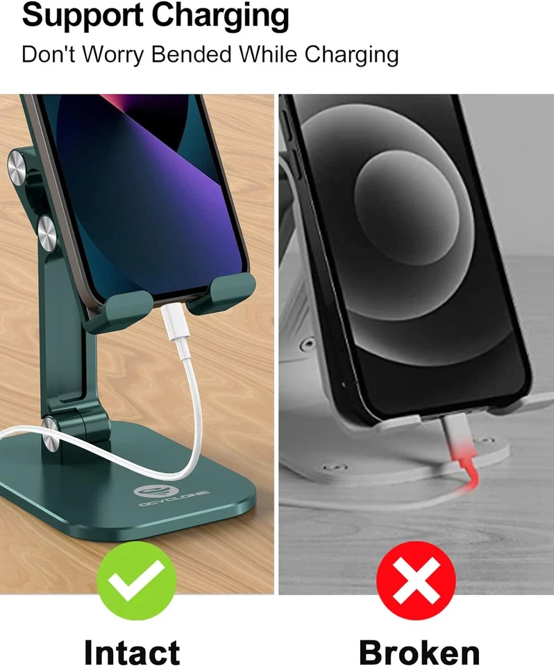 Soporte para teléfono celular, soporte, altura y ángulo ajustables para teléfono, manos libres Foto 4 de 4