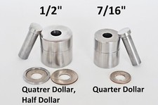 Tools 1/2" and 7/16" Coin Ring for Quarter Dollar and Half Dollar CENTER PUNCH
