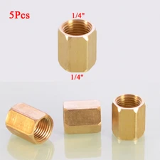 5Pcs 1/4" to 1/4" Female BSP Coupler Brass Connector Fitting Adaptor Union 