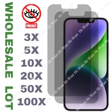 Wholesale For iPhone 14 13 12 11 Pro XR 8 7 Privacy Tempered Glass Protector Lot