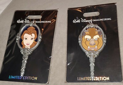 Disney Pin Destination D D23 Beauty and the Beast Mirror Pins LE 250 FREE SHIP