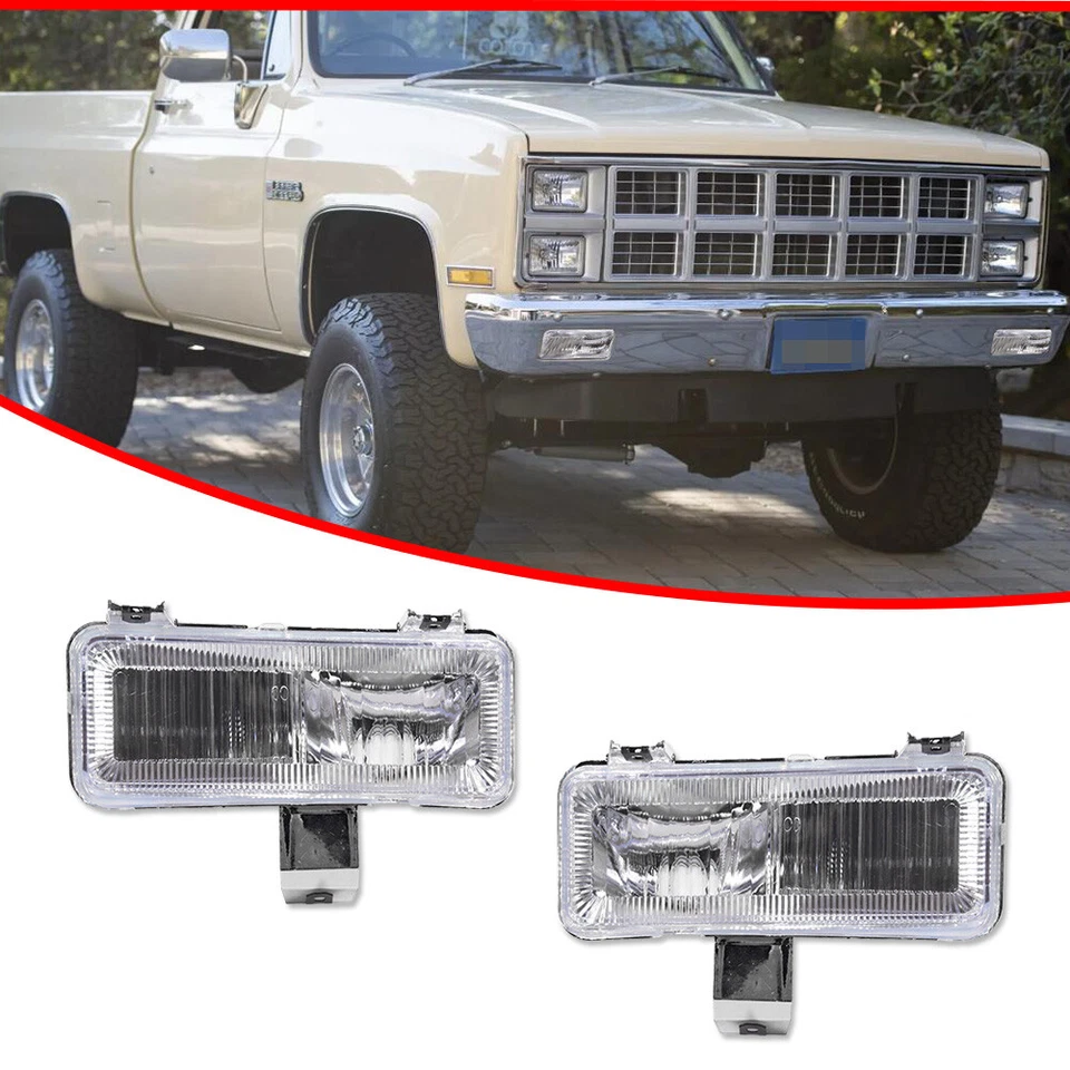 Fit For Silverado 1981/82 Chevy C10 GMC Front Turn Signal Park Lamps Lights Set  - Image 2 of 4