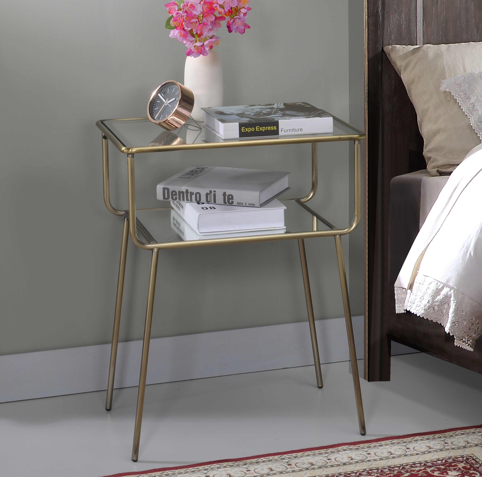 Nesting Side Table Living Room Decor Contemporary Glamorous Metal Glass Gold For Sale Online Ebay