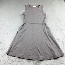 New York & Company Women's Small Gray Sleeveless Fit & Flare Cotton Dress