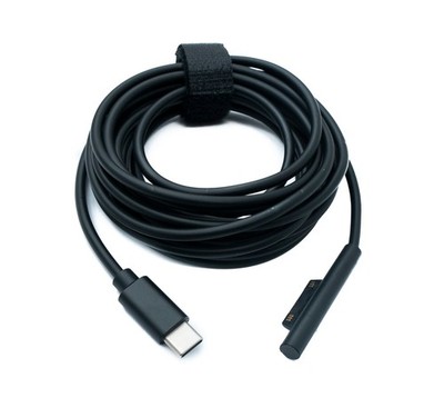 SYSTEM-S USB 3.1 Kabel 3 m Ladekabel für Microsoft Surface in Schwarz