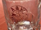 Vintage A&W Root Beer Clear Glass 3”Mini Mugs Ice Cold Arrow Logo & Blank — photo 3