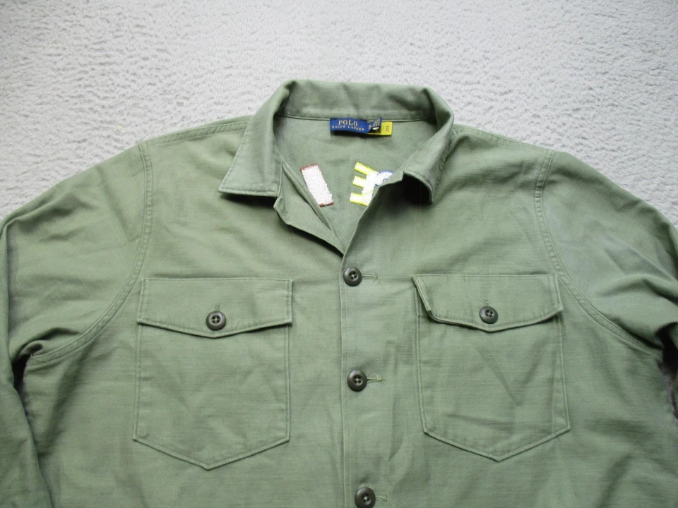 Chaqueta Militar Polo Ralph Lauren Para Hombre XL Verde Paz Bordada Ejército Campamento Foto 3 de 4
