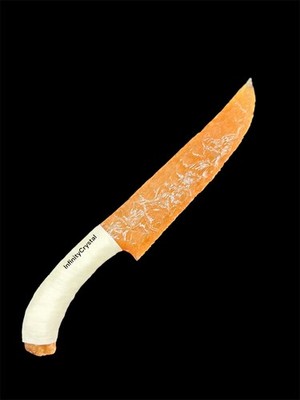 Orange Calcite Sunshine Glass Knife 11-12    Handmade Fantasy Crystal Dagger.