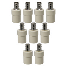 10 Pack XFITTING 1/2" Pex B x 1/2" CPVC Transition Coupling, Lead Free Brass