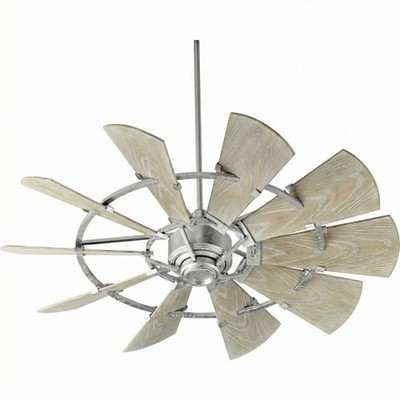 Quorum Windmill 52'' Outdoor Ceiling Fan  |  Galvanized  (195210-9)