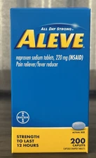 ALEVE Naproxen Sodium 200 Caplets Exp 8/2027