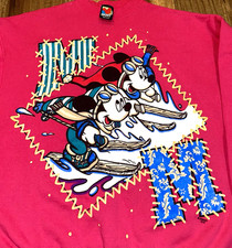 Vintage 90s DISNEY Jerry Leigh Mickey  Minnie Mouse Sweatshirt Skiing Womens XL
