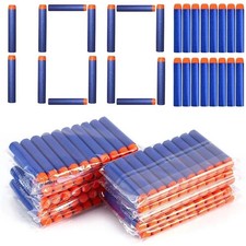 100 X Bullets SOFT HEAD Nerf N-Strike Elite Dart Refill Fits Most Nerf Guns BLUE