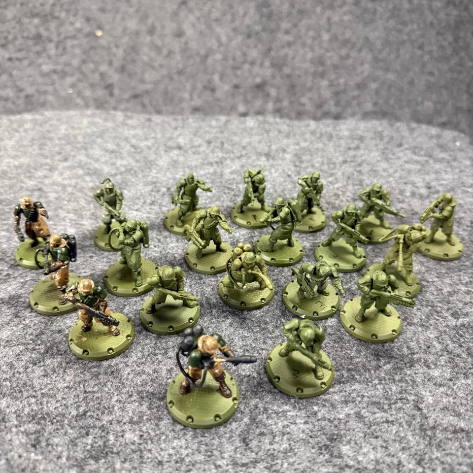 Dust Tactics Miniature Figures WWII Era Allied Army Squad Lot 4 Painted Premium - Image 2 of 4